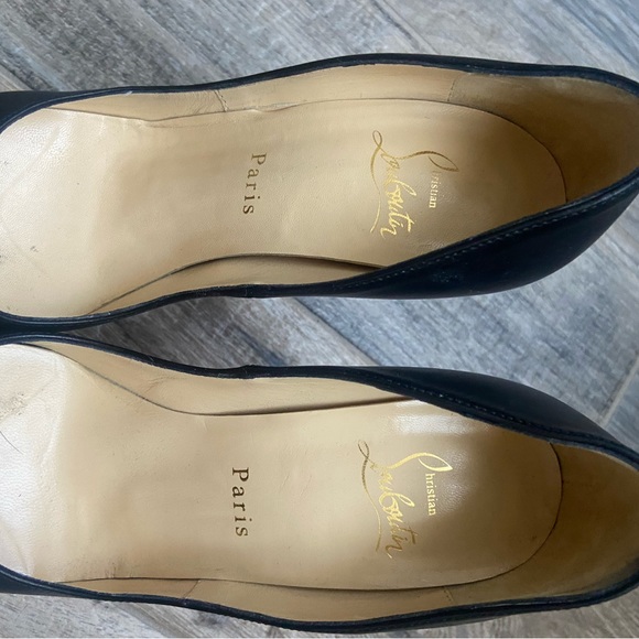 Christian Louboutin Black Leather Lady Peeps - Picture 6 of 6